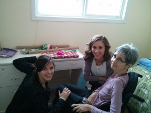 Heather Laurel Janet wrapping presents