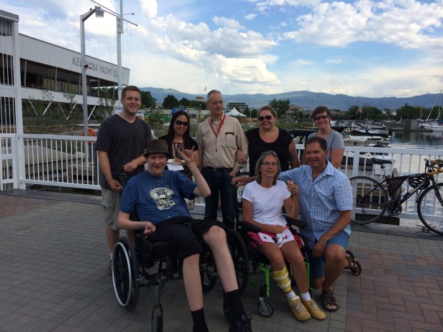 The gang and Janet with her wine shooter. #thatswhatboatingisallabout