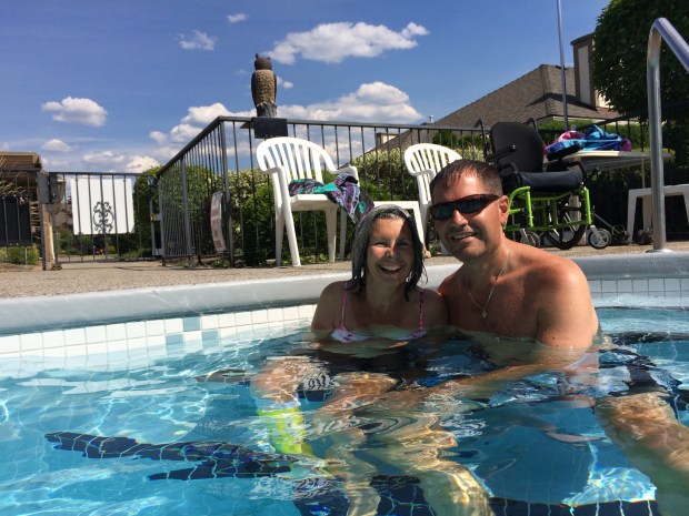 First time in the pool!